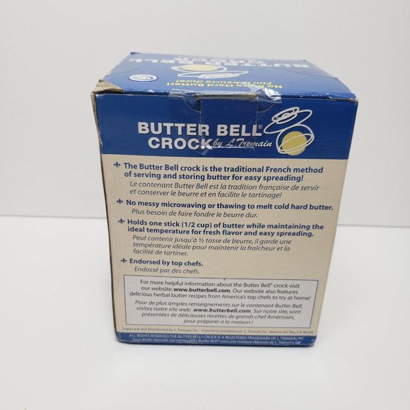 The Original Butter Bell Crock Yellow & White Striped Ceramic Butter Dish - Picture 10 of 13